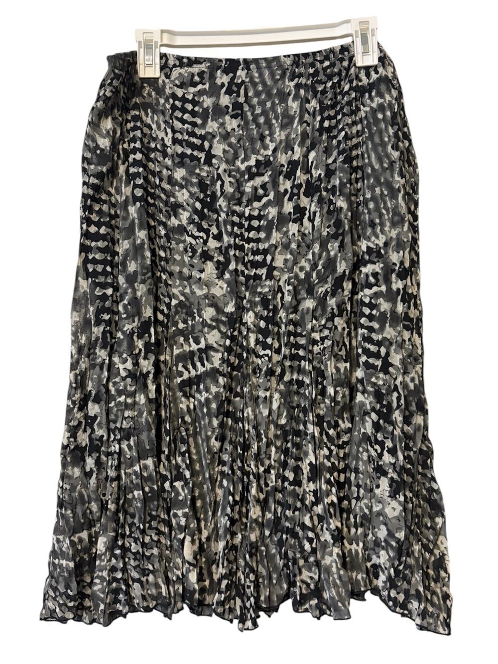RAFAEL Black & White Pleated Midi Skirt